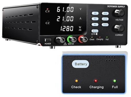Fuente de alimentación de CC variable, 12 V, 24 V, 36 V, 48 V, 60 V, 20 A, fuente de alimentación de carga de batería, conmutación ajustable, potencia regulada for carga de batería de automóvil Apto p