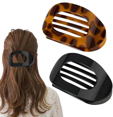 Pinzas para el pelo para mujer, 2 unidades, planas, sujeción segura