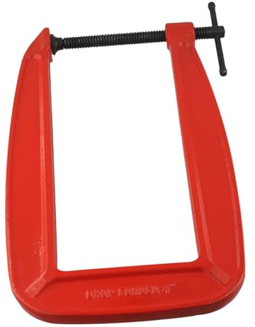Heavy Duty G Clamp Cast Iron Woodworking Clamp with 110mm Jaw Opening and 305mm Throat Depth, Workshop Clamp for Carpentry, Metalwork, Welding, Gluing and Wood Fixing(d)