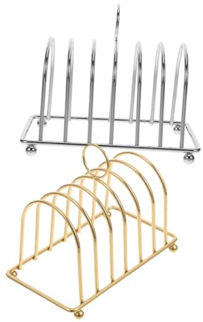 Cabilock 2 pezzi Portapane Tostato Slot in Elettroplaccato Resistente Supporto per Fette Facile da Usare per Colazione e Buffet e e Ristorante