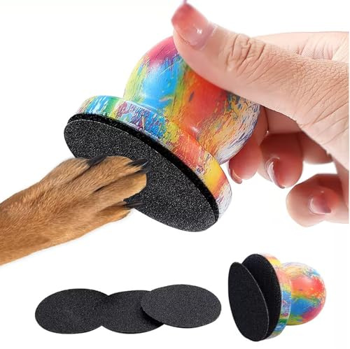 Nexolia Lima per unghie per cani con 4 dischi di limatura sostituibili per cani per una cura delle unghie sicura e comoda per mantenere le unghie del cane e del gatto lisce (stampe colorate)