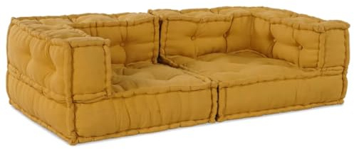 Frdhee Klemmkissen für Sitzbank,Pouf Modular Gelb 140x70x36 cm Stoff,Liegesesselkissen für Schlafzimmer und Wohnzimmer