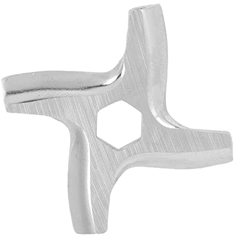 TOPINCN Lames de Hachoir à Viande, Couteau de Rechange en Acier Inoxydable pour Hachoirs, Lames de Hachoir à Viande électriques Universelles, avec Mécanisme de Verrouillage par Torsion,