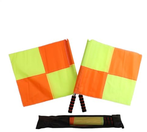 Fußball Schiedsrichter Fahne - Linienrichter Volleyball Flaggen | Orange & Gelb Leichtes Zubehör | Signalfahnen Set Für Indoor Spiele Outdoor Matches Fußballspiele Sport Training Ausrüstung