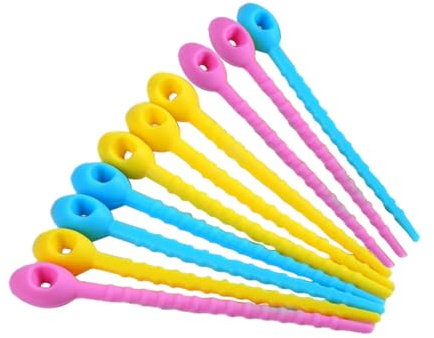Générique 50 Clips de Fermeture Alimentaires Réutilisables en Silicone Souple, Attaches Autobloquantes Polyvalentes pour Paquet Plastiques, Liens de Rangement Flexibles et Couleur Aléatoire