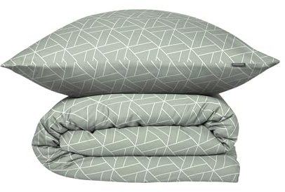 Schiesser Bettwäscheset Tris | Renforcé | 2-teilig | Grafikprint | 100% Baumwolle | Oeko-TEX® Made IN Green Zertifiziert | Reißverschluss | 135x200 cm + 80x80 cm | Mint