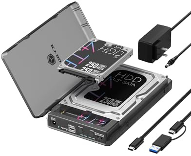 ICY BOX Spade Clone 3882 Docking Station e stazione di clonazione per SSD M.2 NVMe e HDD/SSD SATA 2,5/3,5, USB-C 3.2 Gen 2 (10 Gbps), clonazione offline, HotSwap, IB-3882MSCL-CU31