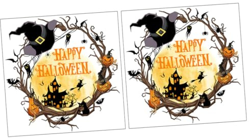 Alasum 2 Pezzi Adesivi Murali Rimovibili per Halloween Pipistrelli di Edera Secca, Decorazione Festiva in Pvc per Festa di Halloween e Casa, Motivo Delicato e Colorato