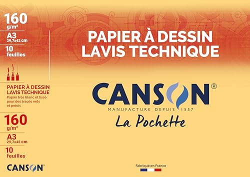 CANSON technisches Zeichenpapier, DIN A3, 160 g/qm, wei VE = 1