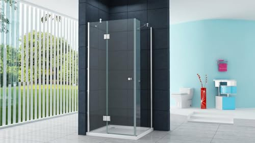 Eckeinstieg Duschkabine Dusche Stuttgart 80 x 80 x 170cm / 8 mm/ohne Duschtasse
