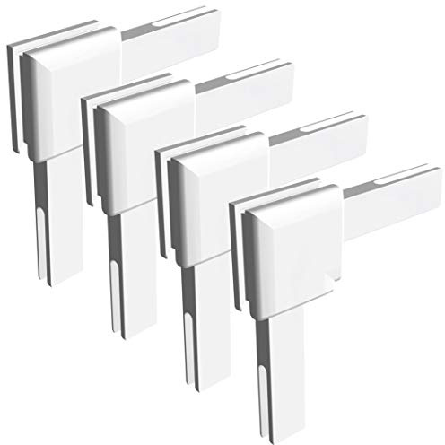 Windhager Lot de connecteurs d'angle de protection contre les insectes pour moustiquaire - Cadre de tension pour fenêtres et portes - En plastique - Blanc - 03534