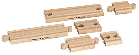 Eichhorn 100001408 - Bahn, Schienensortiment - Ausgleichsschienen - 6 teilig - Buchenholz - verbaubar mit nahezu Allen Schienenbahnsystemen
