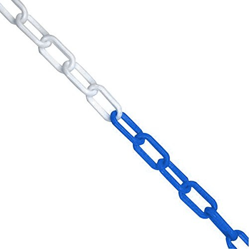 15m x 6mm Plastic Barrier Chain Link Safety Decorative Garden Fence - Blue & White