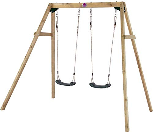 Plum Wooden Garden Double Swing Set