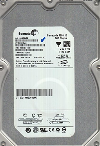 ST3500630AS, 6QG, SU, PN 9BJ146-622, FW 3.CHN, Seagate 500GB SATA 3.5 Hard Drive
