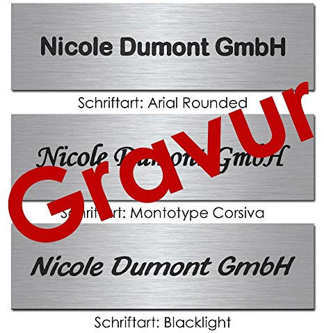 Edelstahl-Schild graviert selbstklebend MOCAVI Stick 100 Briefkastenschild Namensschild