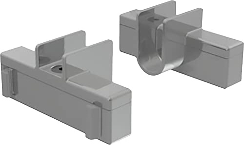 HETTICH 9132971 Amari 200 Schrankrohrlager (Kleiderstange-Halterung) Typ B Zamak Alu-Optik, Silber