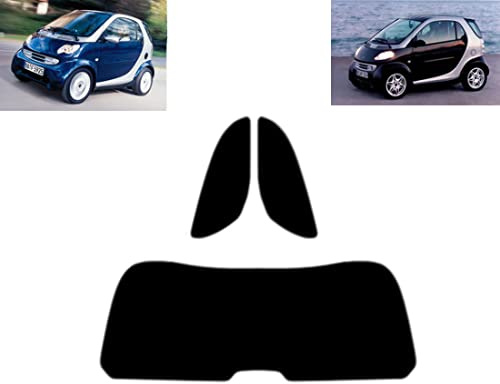 Passgenaue Tönungsfolie für-Smart City Coupe 3-Türen 1998-2006 Heck/Seitenscheiben (35% Mittelschwarz)