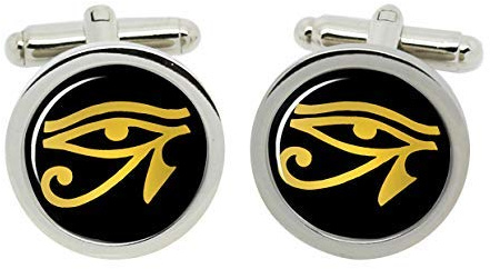 Gift Shop Eye de Horus Or Boutons Manchette en Chrome Boîte