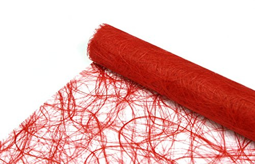 DEKOMARKET Sizoweb® Tischband Tischläufer Tischdecke 5 Meter lang, 30 cm breit (rot)