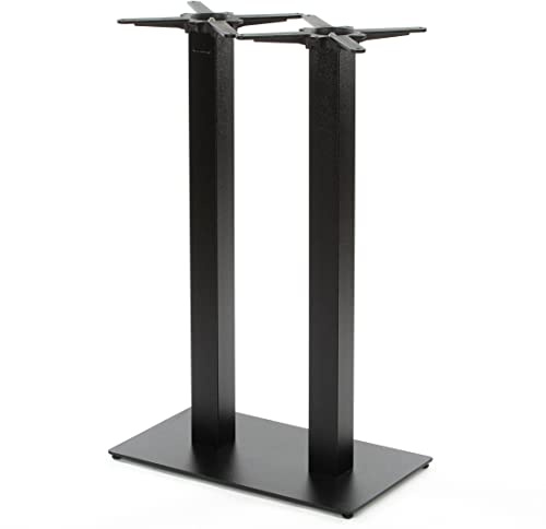 Dublino Doppel-Stehtischgestell Tischbein Schwarz | Premium | PJ7592/110 | Metall | Stehtisch | H 108 cm | 29 kg | Bodenplatte 70x40 cm | max. Tischplattengröße 120x70 cm