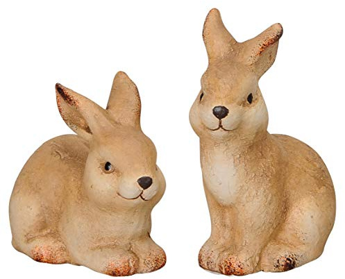 kleine niedliche putzige Osterhasen Keramik bemalt Preis für 2 Stück