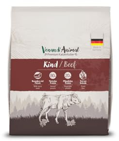 Venandi Animal Torrfoder med nöt med mycket färskt kött för katter, spannmålsfritt, 1-pack (1 x 300g)
