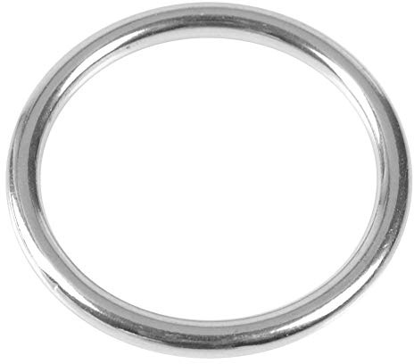 Demeras Geschweißter O-Ring Edelstahlboot Marine Geschweißter Ring Polierter Kreis für Yoga-Ringe Haustiere Tauchen Klettern(6 * 35 mm)