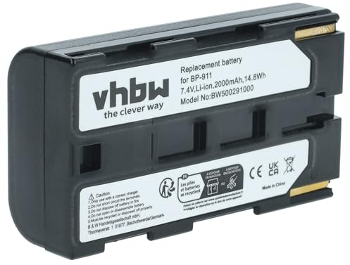 vhbw Batterie Remplacement pour Canon BP-927, BP-930, BP-915, BP-924, BP-911, BP-914, BP-941 pour caméra vidéo caméscope (1300mAh, 7,2V, Li-ION)