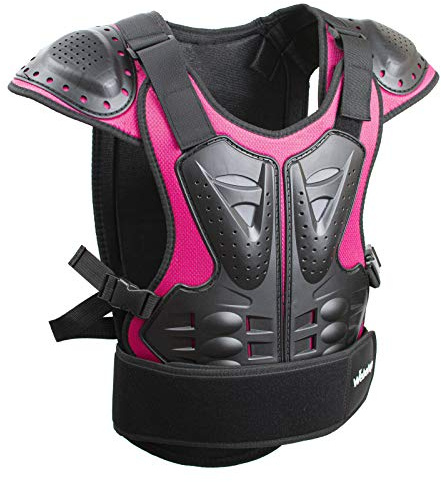 Webetop Kids Dirt Bike Gear ATV Chest Protector Motocross Mountain Bike Girls Chest Protector for Riding 4 Wheeler MTB Black/Pink M
