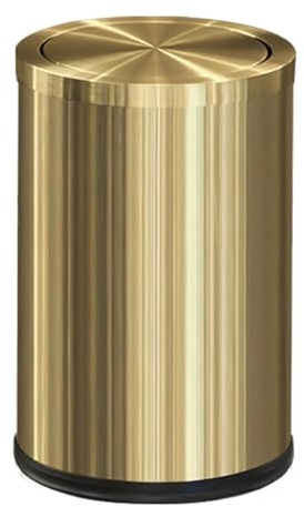 LEASYLIFE Edelstahl Mülleimer, Bad Mülleimer mit Deckel ， Mülleimer mit Klappdeckel, 9 l, Mülleimer für die Küche ， Wohnzimmer. Metallisches Gold (ＳＩＮＧＥＲ　ＧＯＬＤ