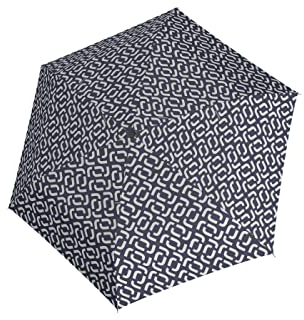 reisenthel umbrella pocket mini in Navy – Extrem leichter und flacher Taschenschirm aus recycelten PET-Flaschen – Mit großem Schirmdach