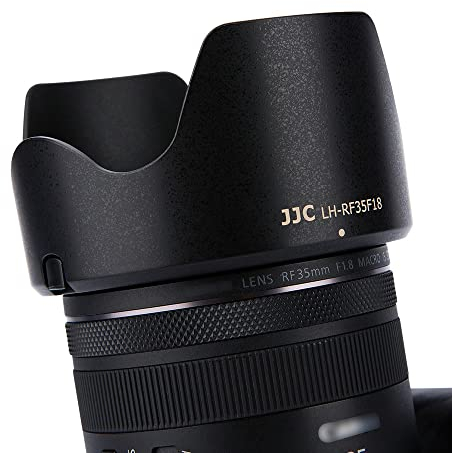 JJC Bajonett Gegenlichtblende für Canon RF 35 mm F1.8 Macro is STM Objektiv auf Canon EOS C70 R RP R5 R6 Ra DSLR Kamera - Ersetzt Canon EW-52 Streulichtblende