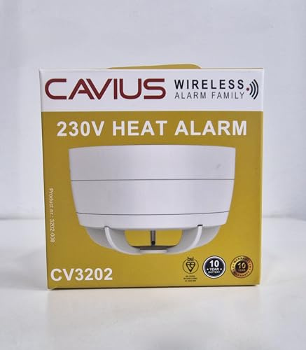 Cavius System RF Mains Powered Heat Alarm with 10 Year Lithium Battery Backup