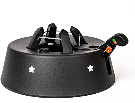 Gartenpirat Christbaumständer Schwarz Pure – Christbaumkreuz – Tannenbaumständer Wasser für Christbaum Höhe bis 2,3 m – Mit moderner Seiltechnik und Fußhebel