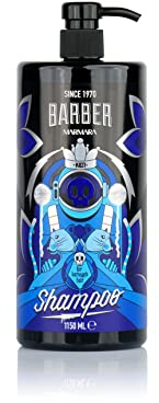 barber marmara Shampoing à la kératine pour homme - 1150 ml - Shampooing pour coiffeur - Réduit la perte de cheveux - Sans silicone ni sel - Pour tous les types de cheveux
