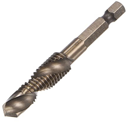 sourcing map Kombi Bohrer M10 x 1,5 Gewindebohrer Ersatz Sechskantschaft Schnellarbeitsstahl Spiralnut Bohrwerkzeug
