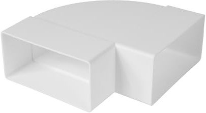 Vent Systems 110 x 55 mm horizontal rechteckiger Rohrbogen für Rohranschluss. Winkel: 90°. Lüftungssystem, Heizung, Kühlung.