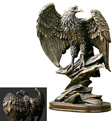 fazhongfa Adler-Statue, Dekoration, bronzefarbene Harz-Skulptur, Sammlerstück, dekorativ für Zuhause, Büro, Wohnzimmer, Schreibtisch, Dekoration als bedeutungsvolles Geschenk für Männer, Vater, Chef