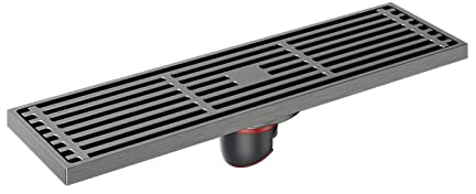 Ksunun Lineares Duschrinne, Bodenablauf Mit Abnehmbarem Ablaufdeckel, Badezimmer Duschablauf Sehr Flach 30cm, Messing Bodenablauf Komplettset Mit Geruchsstop Und Haarfilter, Einfach Zu SäUbern