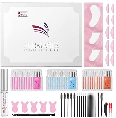 PERMANIA Kit Lifting Pestañas y Lifting de Cejas, contiene un completo set de accesorios para principiantes y un manual instrucciones en varios idiomas