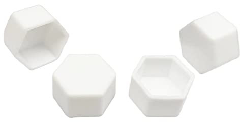 100 Stück Mutter Abdeckkappe Sechskant Flachschrauben Schutzkappen M5 M6 M8 M10 M12 M16 Möbelschrauben Schrauben Zubehör Kit (Color : White_M5x8 30pcs)
