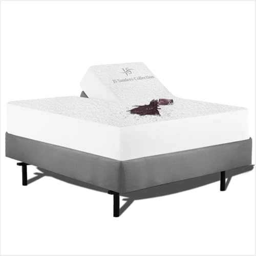Flex Head King Waterproof Mattress Protector for Sleep Number Adjustable Beds, 100% Terry Cotton, Fitted Style 36 Half Split Mattress Cover, Fits Upto 18 Inch Deep Pocket, 78 x 80, White