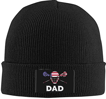 385 Beanie Mütze Gekreuzte Lacrosse Sticks Elastisch Kopfbedeckung Weich Chemo Kopfbedeckung Long Beanie Für Damen Und Herren, Für Laufen, Radfahren, 56-62cm