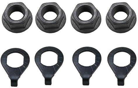 Meuey Lyot - Radnabe 3/8 Zoll Schwarz Flanschwelle Muttern Kits, mit vorderen und hinteren Fahrrad Rad Sicherheitsscheiben -8 Stück