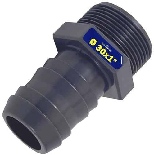 MONTERAL Schlauchtülle Ø30mm Außengewinde 1” PVC U - Garantie 10 Jahre