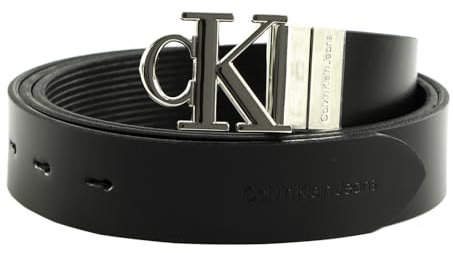Calvin Klein Gürtel CKJ Gifting Belt Rev Belt 3MM W80 Black Solid/Black Texture schwarz wendbar
