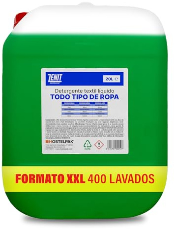 Hostelpak | 20 L – Lessive liquide pour tous types de vêtements, lessive professionnelle, lessive classique, lessive pour linge