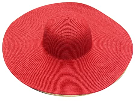 MILAX Damen Strohhut Mit Breiter Krempe Uv Schutz Strandmütze Partyhut Faltbare Sommerhut, Sommer Atmungsaktiv Floppy-Strandhut Mit Breiter Krempe