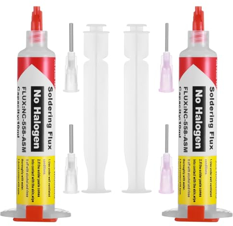 Zocipro 2 Stück Lötpaste 20ml, Flussmittel Löten, Solder Paste Flux, SMD Elektronik Lötflussmittel Lötpaste, Lötfett Flussmittel Pasten Für BGA Reflow, CPU/PCB/SMD/IC Lötzinn